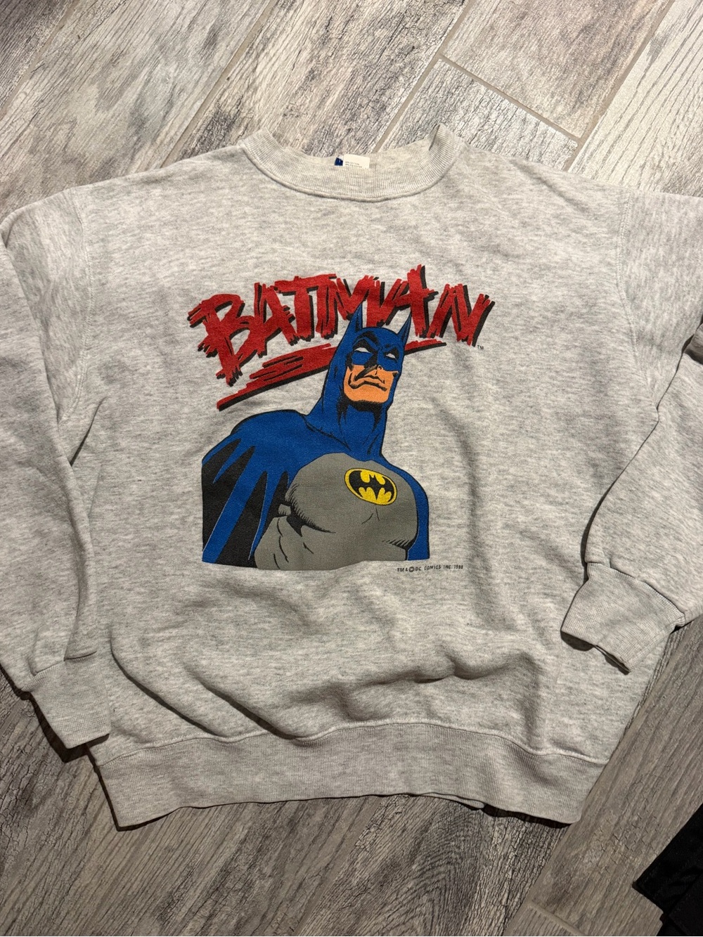 Vintage Batman Graphic Crewneck Sweatshirt - Gray